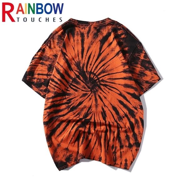 

rainbowtouches tie dye t-shirt men 100%cotton t shirts in bulk tidal current harajuku cyber celebrity 220302, White;black