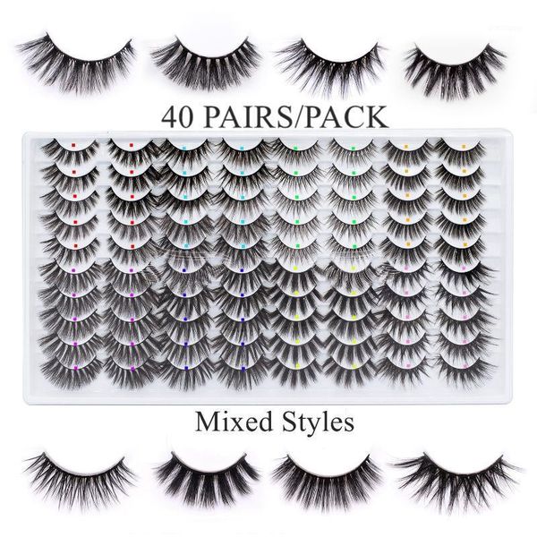 

8/20/30/40 pairs 3d mink lashes pack messy fluffy long faux cils packaging wholesale in lots,mix dramatic natrual eyelashes false1