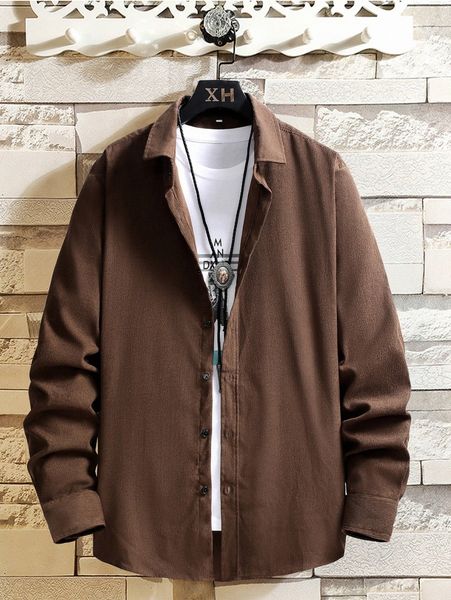 

men button up corduroy shirt without tee x1hr#, White;black