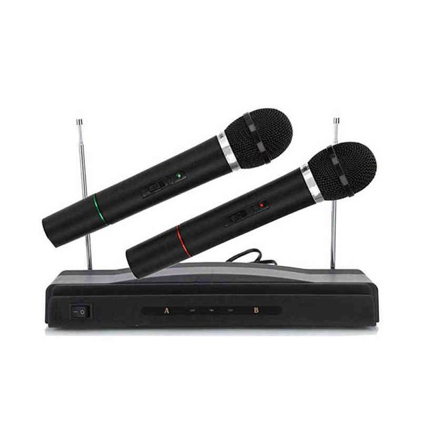 AT-306 Profesyonel Karaoke Çift Kablosuz El Mikrofon Sistemi Home KTV W220314