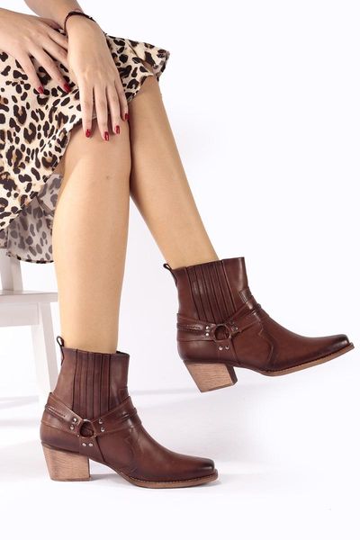 

boots blanie ring buckled coffee skin, Black
