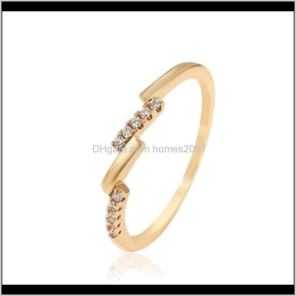 

jewelrymxgxfam gold color 18 k fashion rings for women + cz jewelry wedding drop delivery 2021 m53zq, Slivery;golden