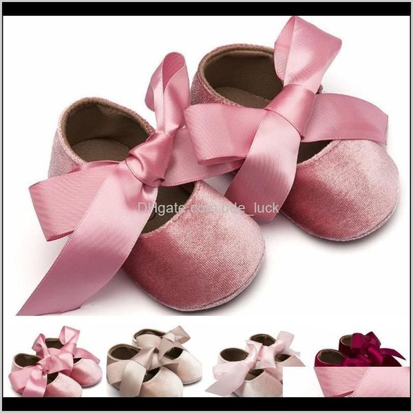 

baby kids maternitybaby girls princess shoes silk bow first walkers toddler cotton fabric sole lace up sneakers for 0-18months