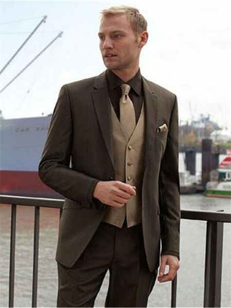 

men's suits & blazers classic male smoking suit thin man male business party brown tuxedo kb0t, White;black