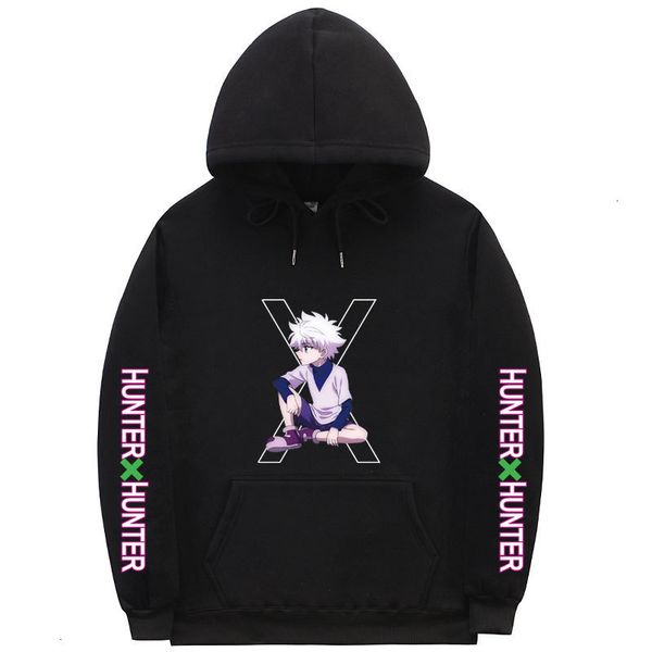 

women's hoodies & sweatshirts killua x hunter print sweatshirt long-sleeved autumn casual hooded streetwear xuh4, Black