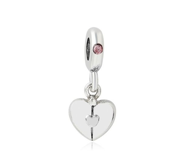 

fits pandora bracelets 30pcs double heart crystal dangle pendant charms beads silver charms bead for women diy european necklace jewelry, Black