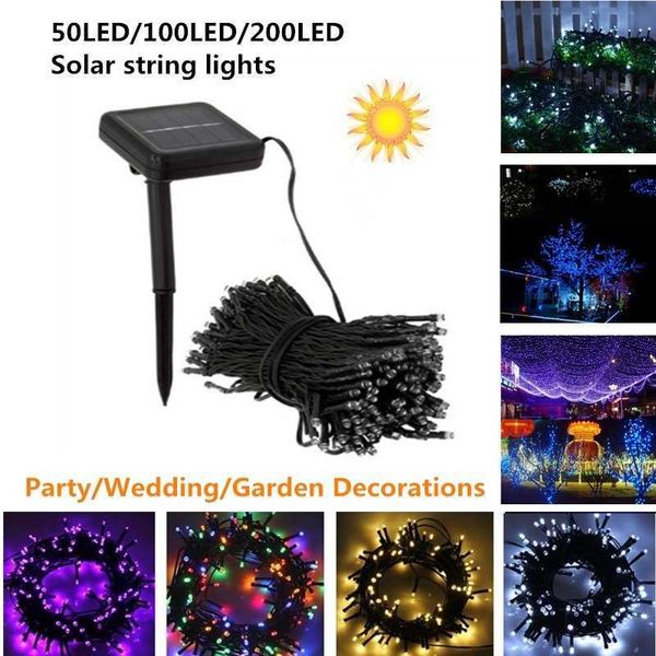 

solar led string lights outdoor 50/100/200 led fai