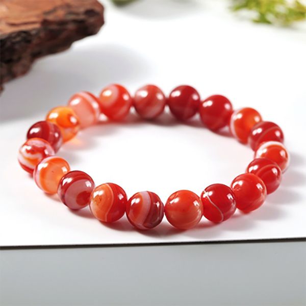 

10-10.5mm beaded, strands agate bracelet chalcedony wrapped with silk, Black