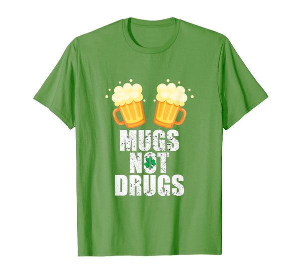 

mugs not drugs funny st patricks day shirts, White;black