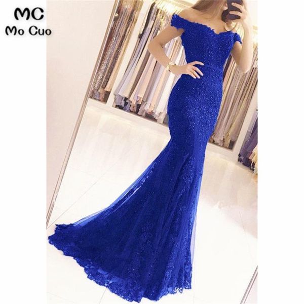 

party dresses off shoulder mermaid evening long with lace beaded short sleeve tulle formal dress for women custom made, White;black