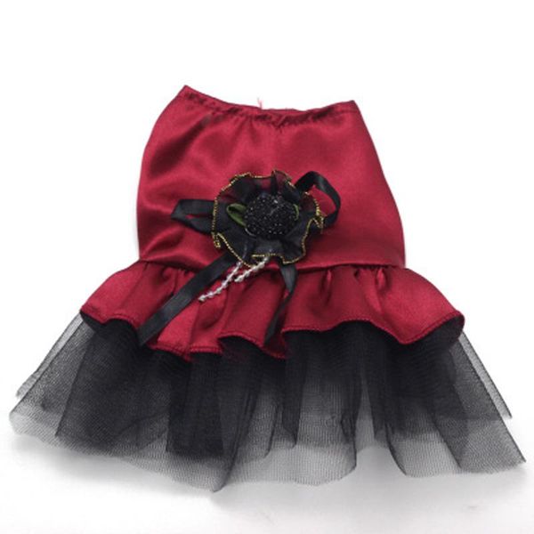

dog apparel pet cat wedding clothes dress tulle party bow puppy