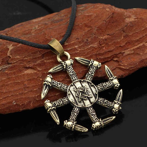 

new viking rune vinclav triangle viking slav necklace men's jewelry, Silver