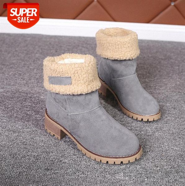 

european and american low boots plus velvet size casual flat women's #pl8y