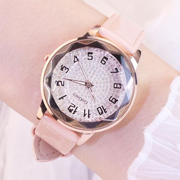 

wristwatches fashion bling rhinestone gypsophila watches women gogoey leather band quartz price drop 2021, Slivery;brown