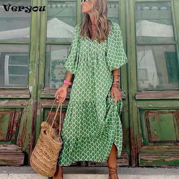 

new women vintage harajuku half sleeve loose long dress 2021 autumn elegant v-neck chic drawstring dresses ladies casual dress y1006, Black;gray