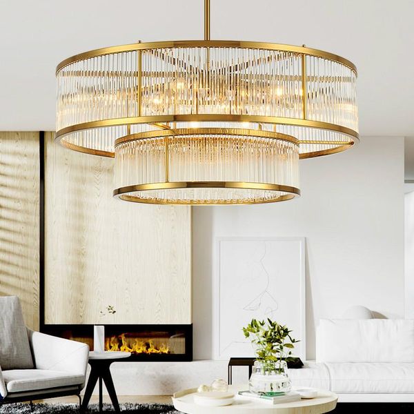 

living room luxury plate gold led e14 chandelier american rh pendant lustre lighting drop light chandeliers