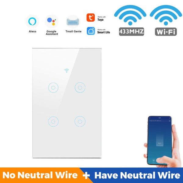 

smart home control 1/2/3/4 gang tuya wifi switch life app intelligent touch alexa/google assistance voice