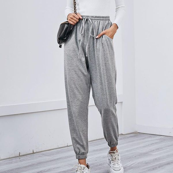 

running pants loose high waist track for women sportswear joggers cotton breathable sport sweatpants balck casual trousers, Black;blue