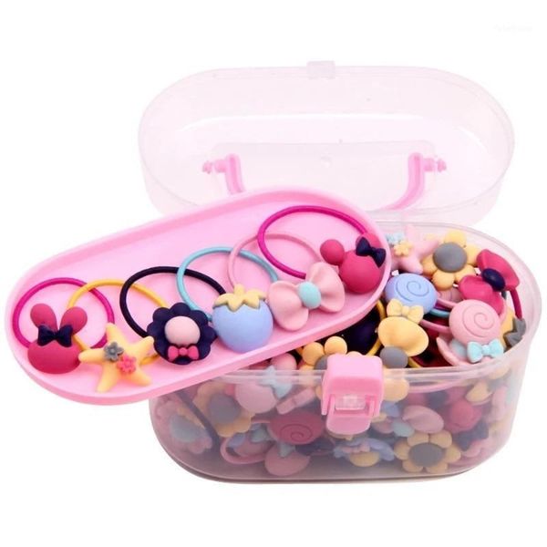 

hair accessories 40pcs/lot girls gift box elastic bands flower clip bows headband hairband cute hairbands for kids1, Slivery;white