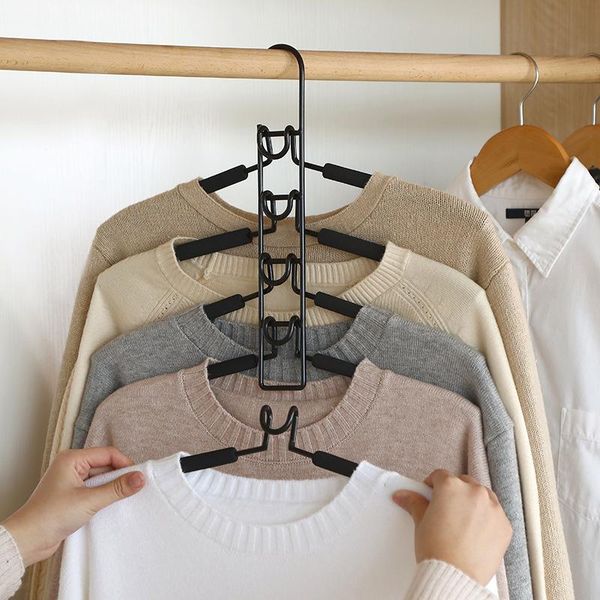 

1pcs 5 in 1 multipurpose cloth hanger space saving hangers magic anti-skid with multilayer eva sponge home supplies & racks