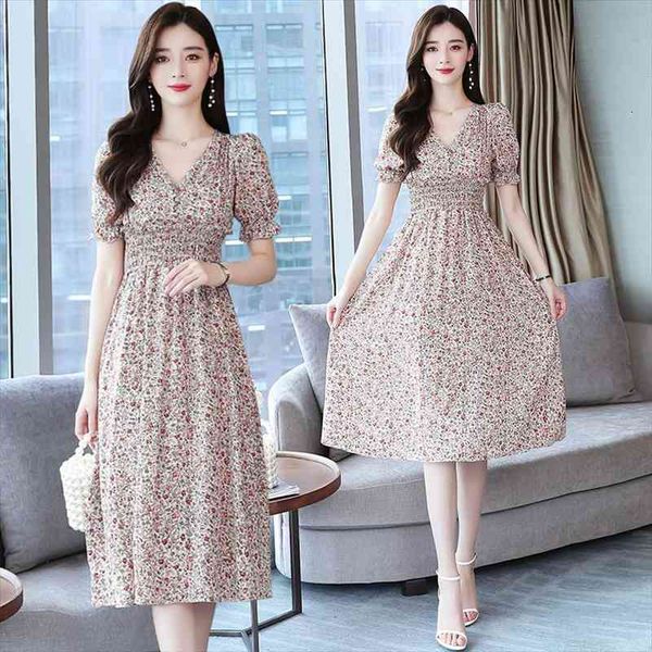 

vintage elegant pink floral chiffon boho midi dress summer plus size casual beach sundress women bodycon party chic vestido, Black;gray