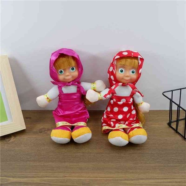 

and bear 8 "and 10" plush toys russia has music rubber head masha doll