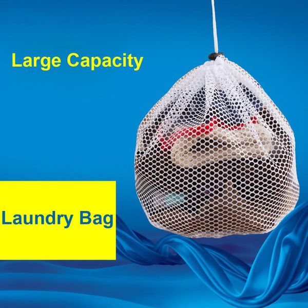 

s-xl large drawstring bra underwear laundry bags household cleaning washing machine mesh holder white color organizer #w5