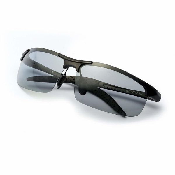 

sunglasses 2021 pochromic polarized semi-rimless driver rider sports goggle chameleon change color glasses men women 8177, White;black