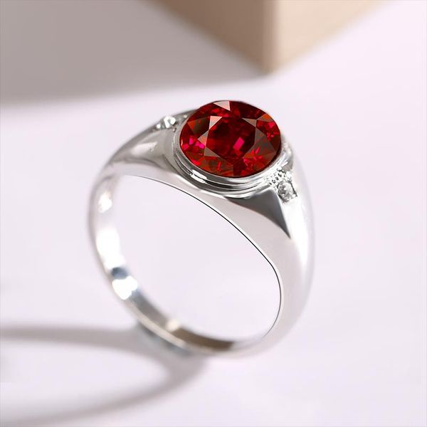 

wedding rings fashion round red cubic zirconia cz engagement party statement classic promise ring women's costume jewelry, Slivery;golden