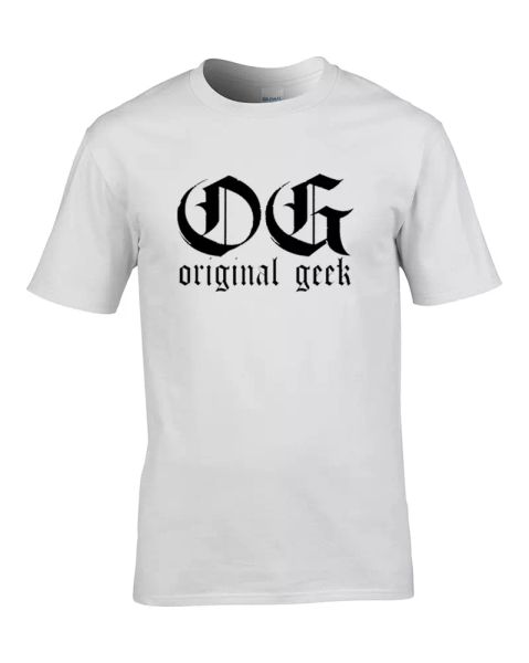 

og original geek - gangsta geek chic, rap style nerd mens t shirt, White;black