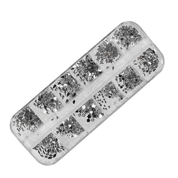 

nail art decorations 1400pcs crystal rhinestone resin pentagram butterfly 3d diy salon express manicure tools thrk889, Silver;gold