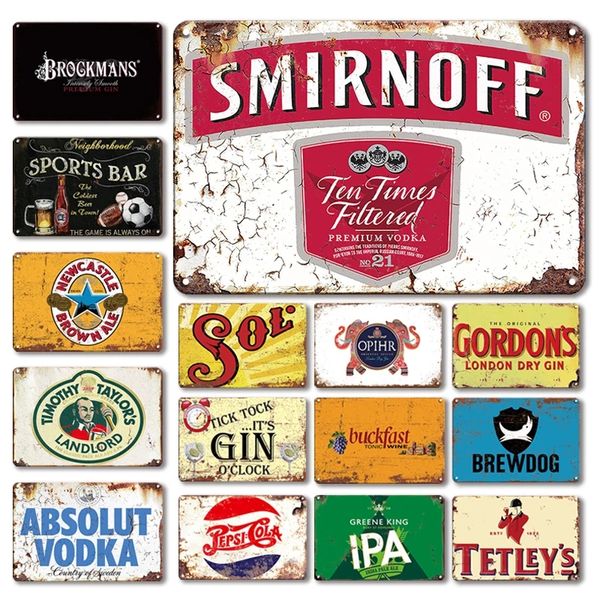 

classical metal iron painting poster signs vintage plaque british vodka tin sign beach bar pub decor plate personalized retro artware wall s
