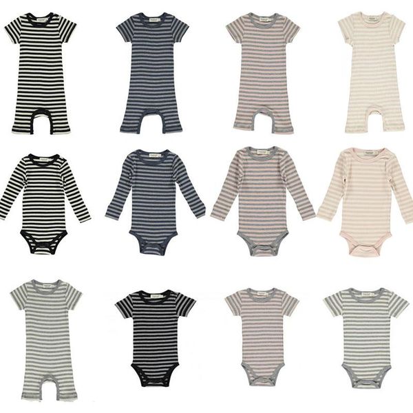 

striped baby rompers boys girls basic jumpsuit mar brand toddler summer clothes infant bodysuit one pieces romper born, Blue