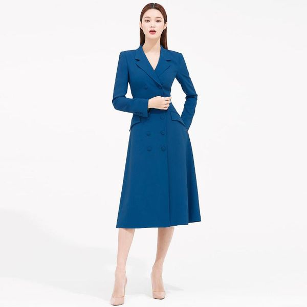 

women's wool & blends ladies windbreaker spring and autumn long-sleeved slim fashion dress simple comfortable suit collar coat jacket b, Black