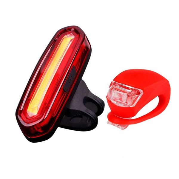 

led bike bicycle front rear lights set push cycle clip light tail #nn922