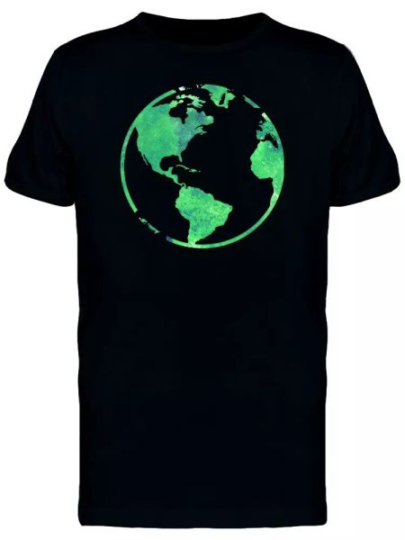 

Green Watercolor Earth Men's Tee -Image by Shutterstock, White;black