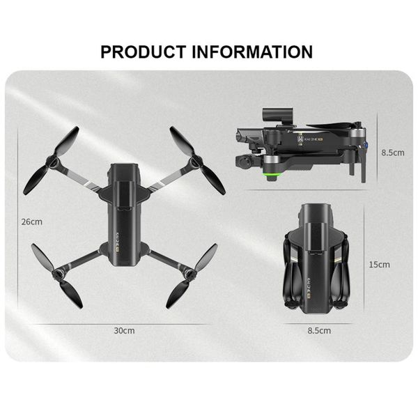 

drones foldable kai one max gps drone 3-axis gimbal brushless motor ptz dual camera 1.2km obstacle avoidance rc quadcopter live video