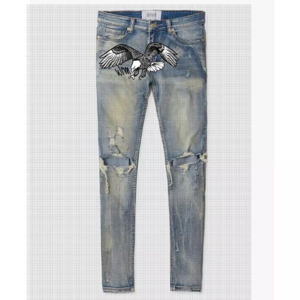 

diz china factory custom wholesale side stripe denim jeans men men's, Blue