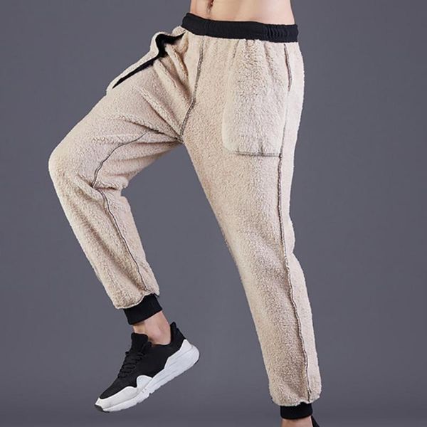 

men's pants terrific straight tight winter trousers solid color padded, Black