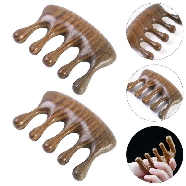

hair brushes 3pcs head caring comb handheld scratcher relaxation massager wide tooth, Silver