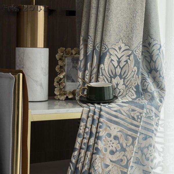 Cortinas cortinas cortinas de estilo étnico elegante jacquard transparente personalizado para quarto de jantar quarto quarto