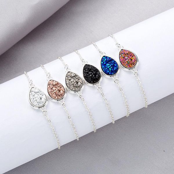

charm bracelets eseres geometric bracelet for women water drop crystal and bangle female bijoux, Golden;silver
