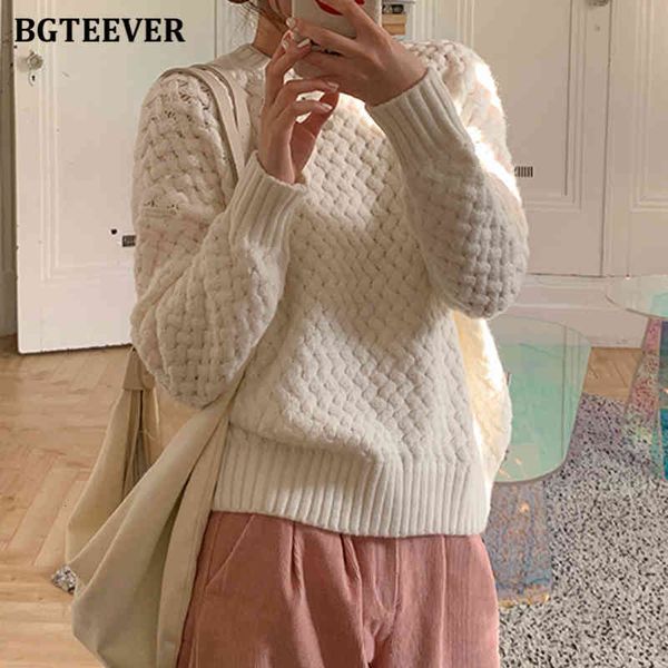 

sweaters casual o-neck warm sweater autumn winter full sleeve solid female knitwear loose knitted pullovers jumpers women on36, White;black