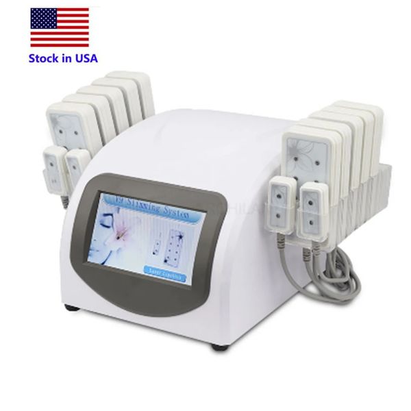 

stock in usa professional lipo laser slimming machines portable home use 14 pads beauty loss weight euqipment dissolve fat