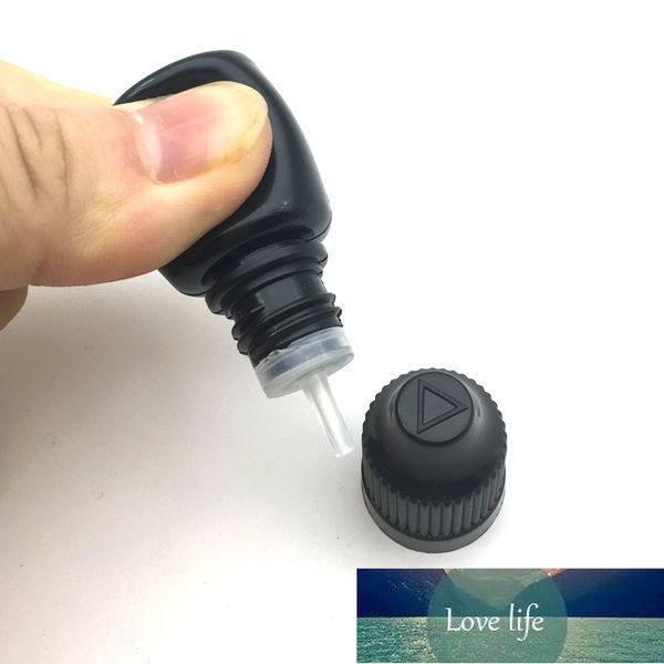 50 pcs vazio 5ml e líquido preto PE Easy squeeze Garrafa de gotas plástica com tampa de agulha de tampa de criança