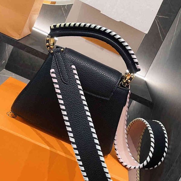 

crossbody bags genuine leather for women weave 2021 luxury high-end design ladies hand bag capucines