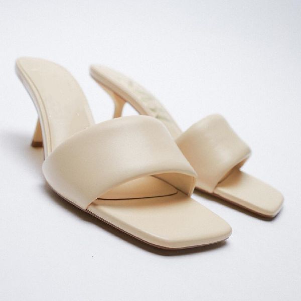 

slippers women's high-heeled shoes, elegant slippers with a narrow, beige square head, for summer okxz, Black