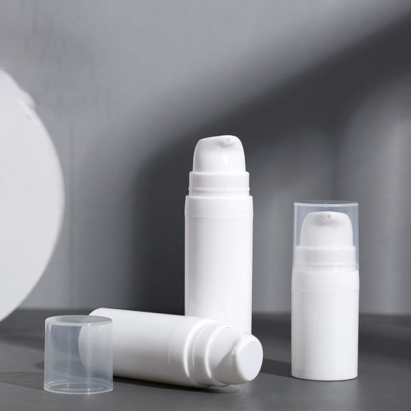 5ml 10ml Bianco Airless Bottle Lotion Pump Pump Mini campione e bottiglie di prova Contenitore per vuoto Contenitore cosmetico DH8888