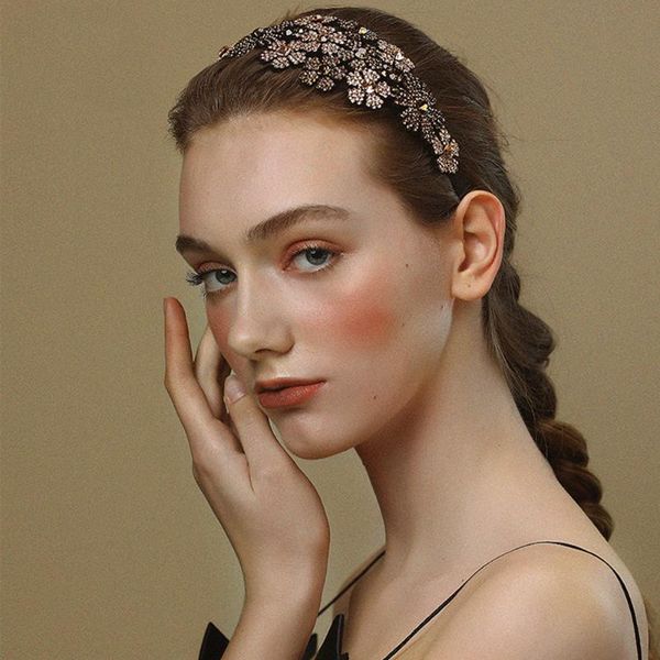 

hair accessories retro floral rhinestone headband womrn five petal flower crystal hairband for girl butterfly hoop headress