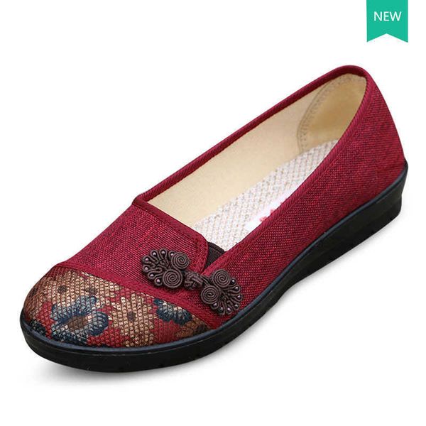 

2021 xinqing women's single shoes spring and autumn shallow mouth mother's national style old beijing cloth, Black